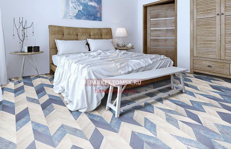 Пробковое покрытие Corkstyle Chevron Blue